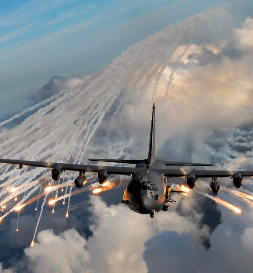 military aircraft, flares, drop
