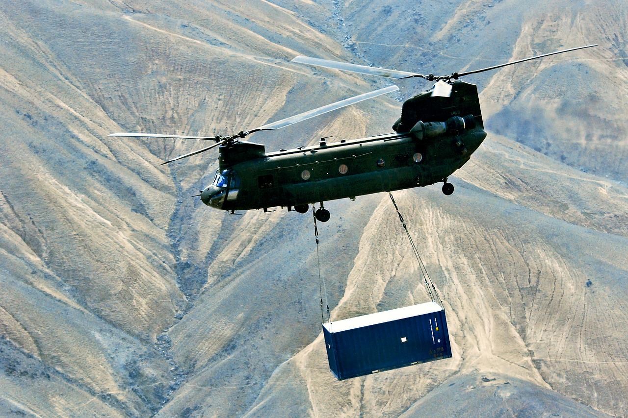 helicopter, chinook helicopter, sling load